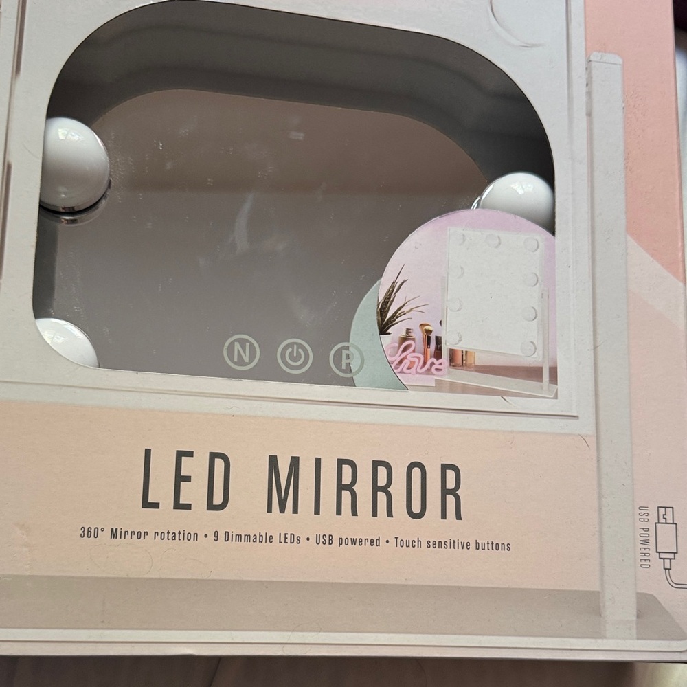 LED Mirror with Dimmable Lights - White - Picture 2 of 5